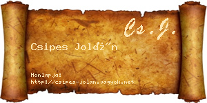 Csipes Jolán névjegykártya